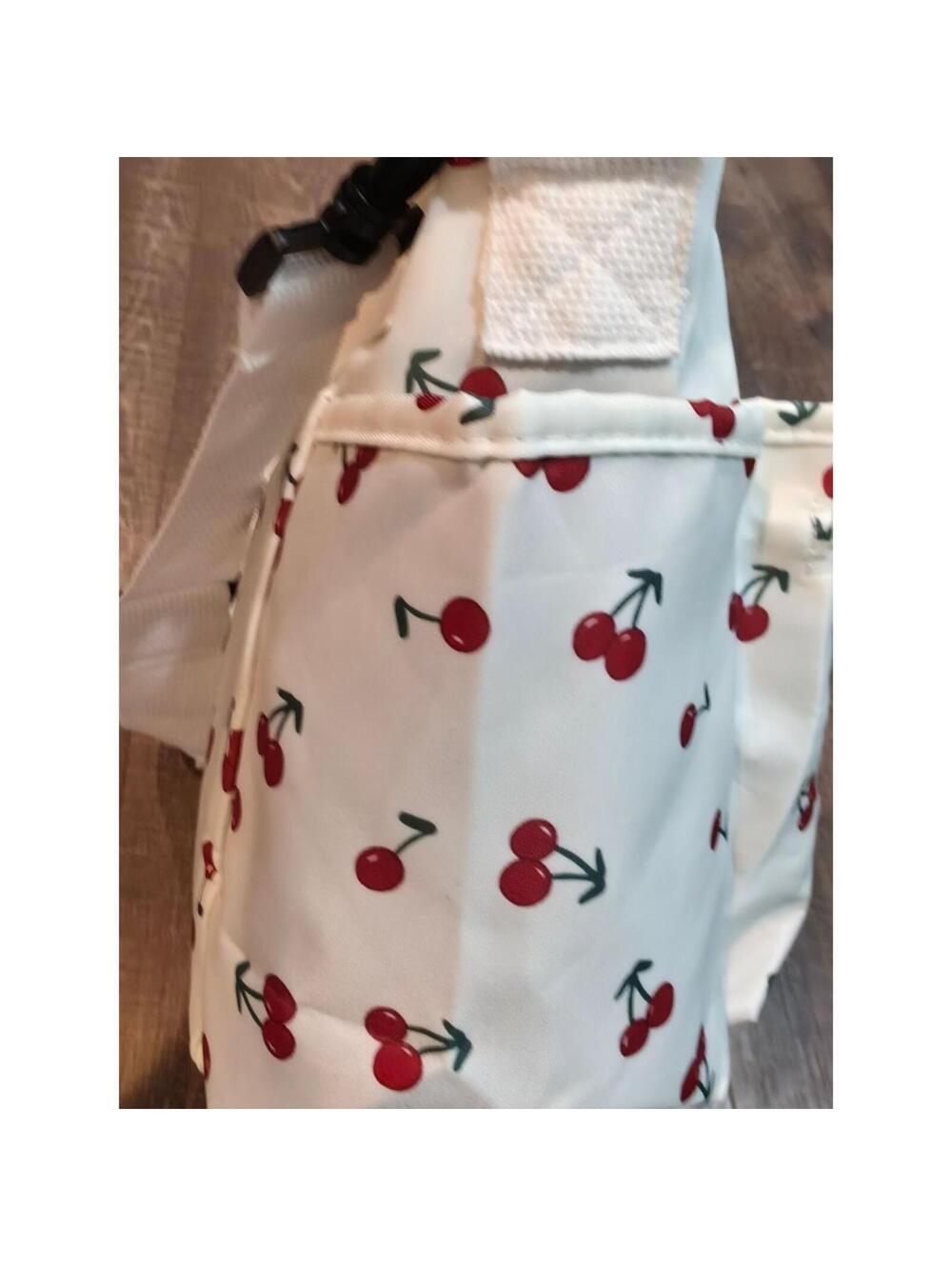 Cream Cherry-Print Tote Bag with Front Zip Pockets - Picture 4 of 8